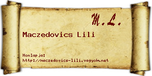 Maczedovics Lili névjegykártya