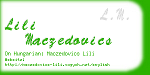 lili maczedovics business card